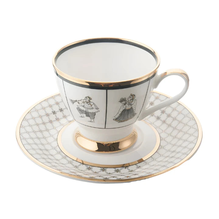Set of 2 Byaah Tea Cups & Saucers