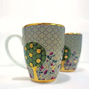 Set of 2 Pichai Green Coffee Mugs