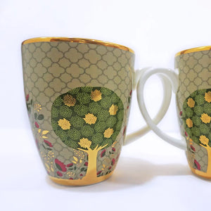 Set of 2 Pichai Green Coffee Mugs