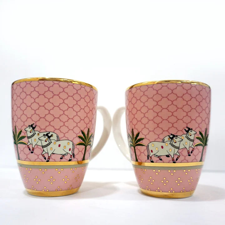 Set of 2 Pichai Pink Coffee Mugs