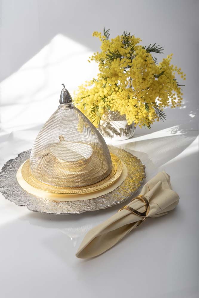 Set of 2 Gold Mesh Domes