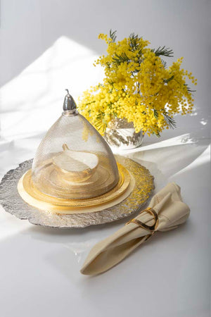 Set of 2 Gold Mesh Domes