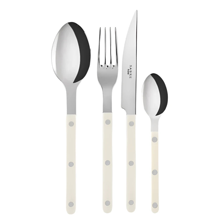 24 Piece Ivory Flatware Set