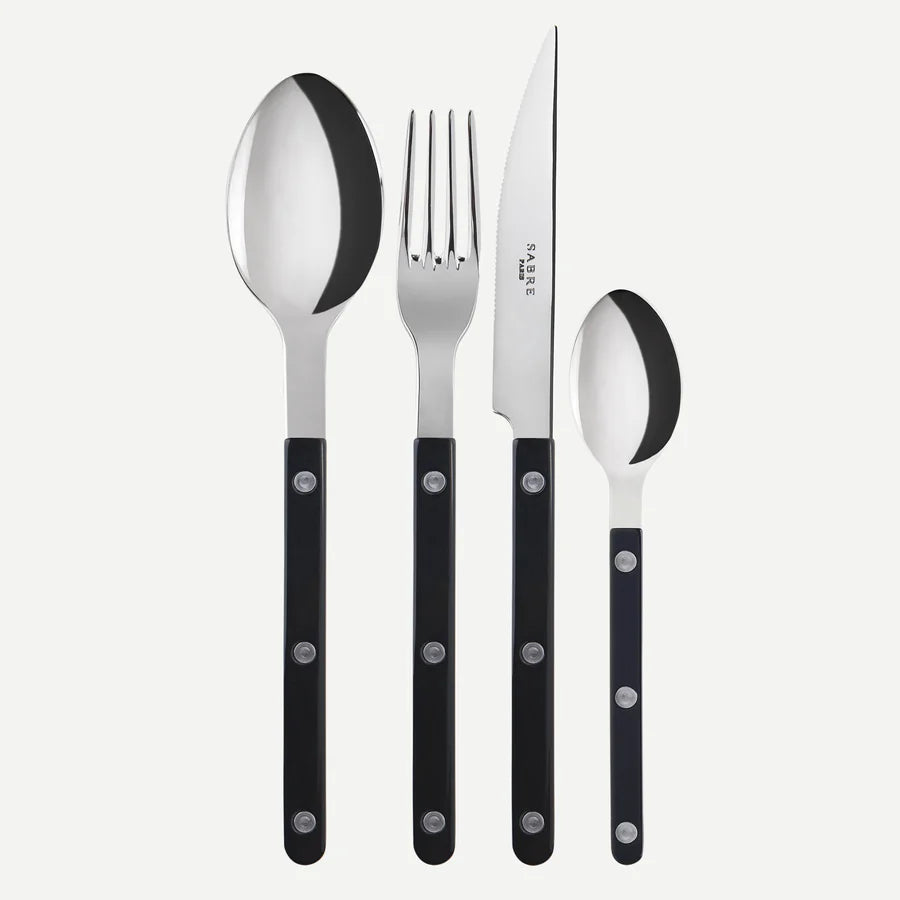 24 Piece Luxury Jet Black Flatware Set - Urban Kitchen™