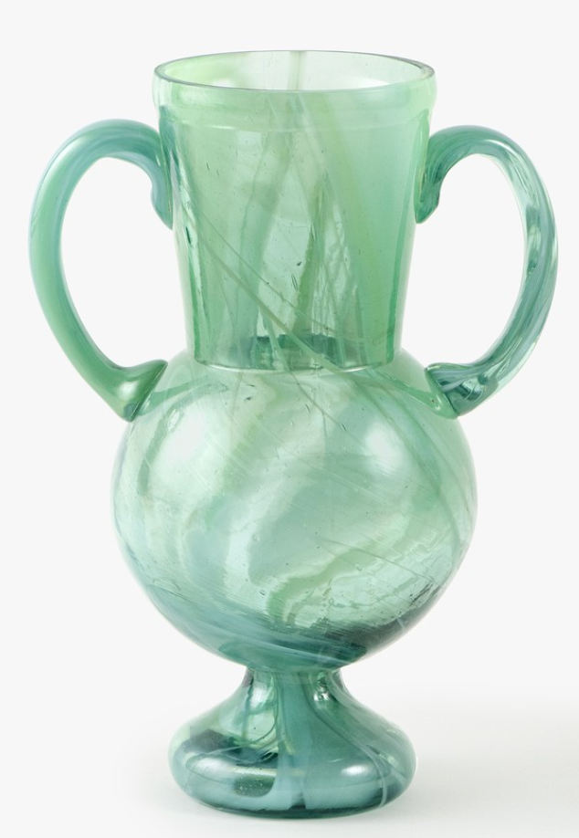 Aqua Hand-Blown North African Vase