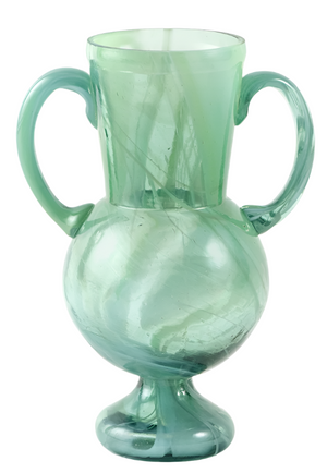 Aqua Hand-Blown North African Vase