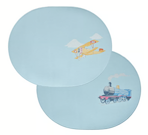 Baby Blue Reversible Hand-Painted Placemat