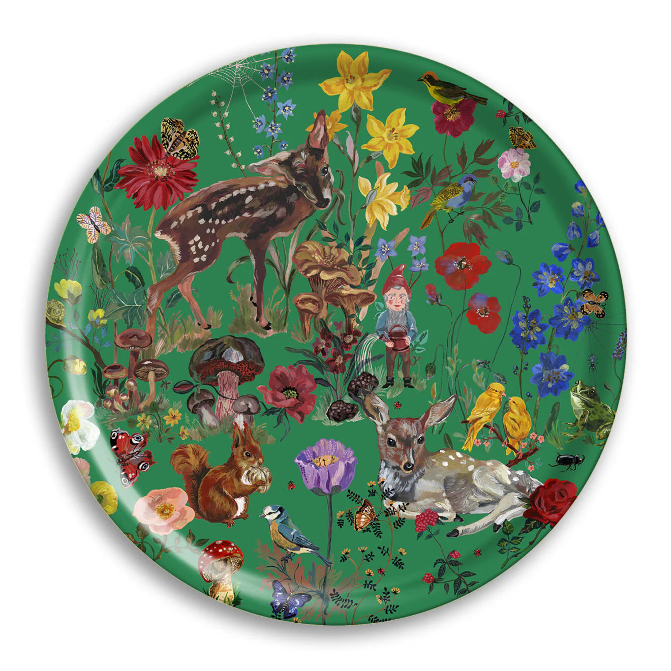 Swedish Bambi Round Birch Wood Tray