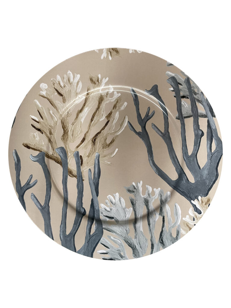 Coastal Coral Blue Birch Platter