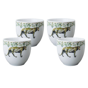 Set of 4 Jungle Stories Panther Cups