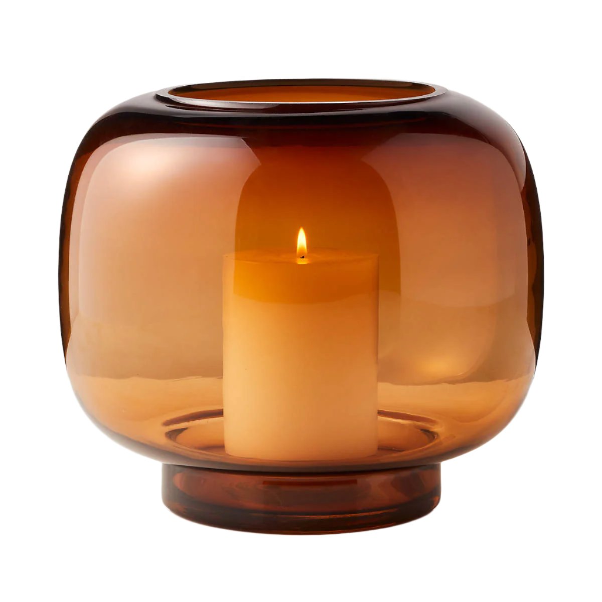 Amber Handblown Candle Holder