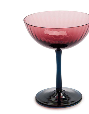 Set of 2 Murano Glass Salviati Pink Coupe