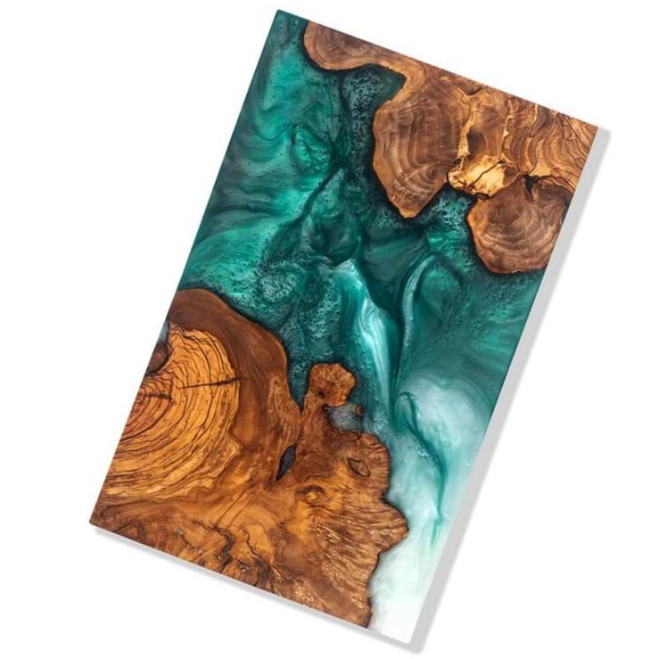 Handcrafted Epoxy & Olive Wood Sea Blue Serving Board