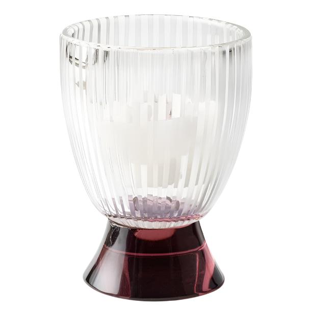 Set of 2 Amethyst Glass Votivs