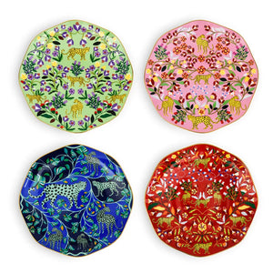 Set of 4 Leopards Forest Salad Plates