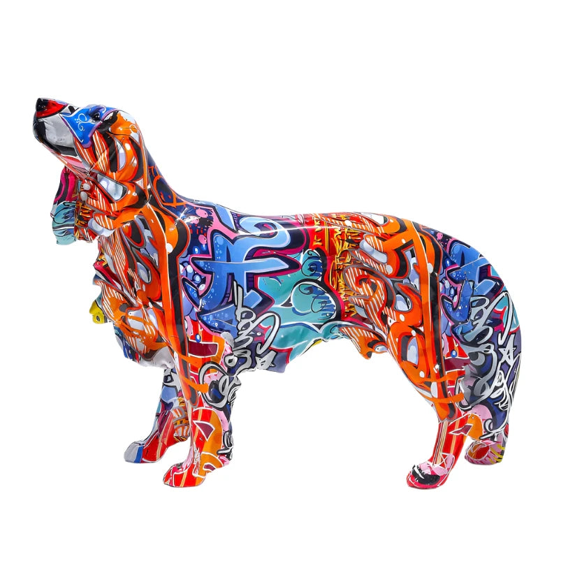 Graffiti Golden Retriever Sculpture