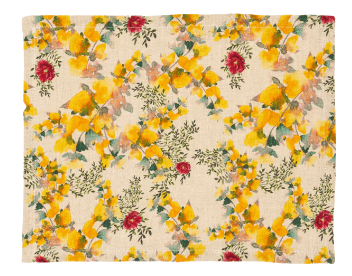 Set of 6 Organic Linen Amarelo Placemats