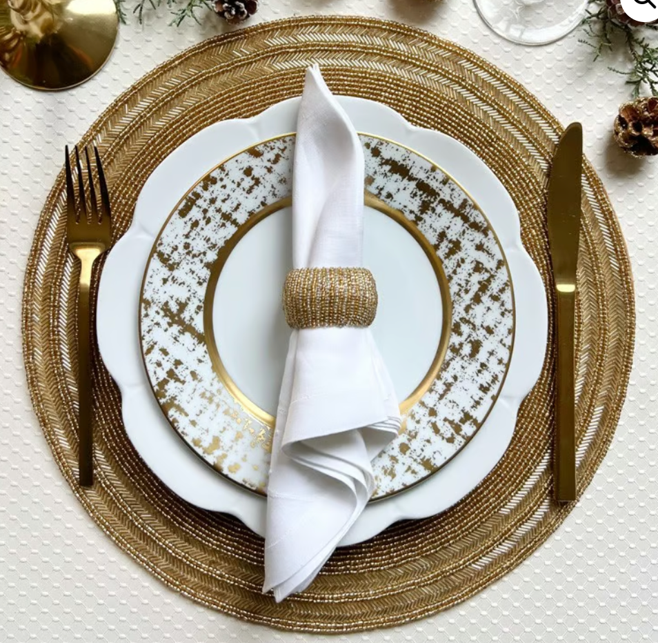 Set of 2 Sparkle Gold Placemats