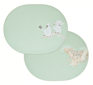 Baby Green Reversible Hand-Painted Placemat