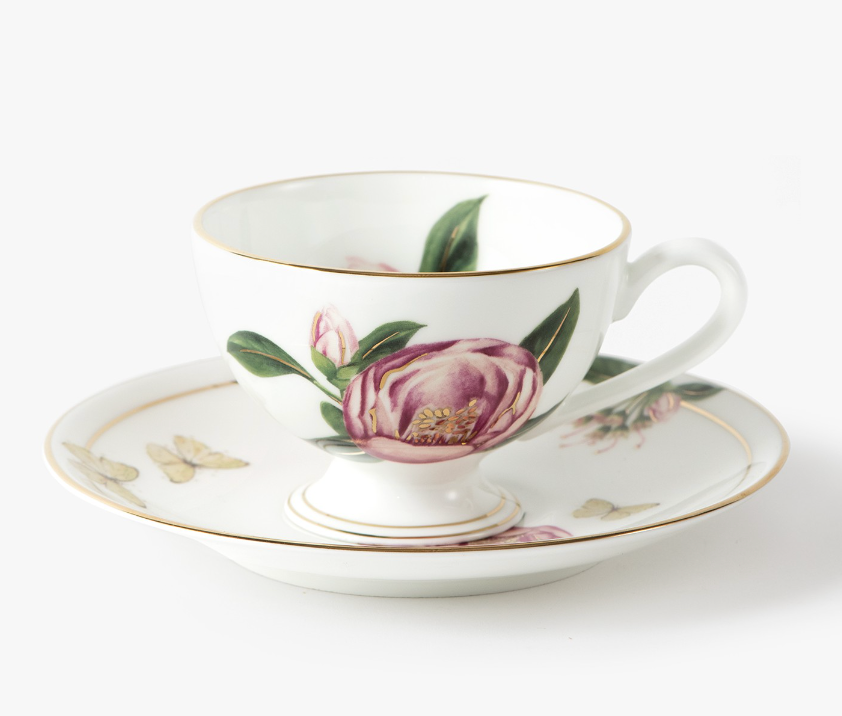 Set Of 6 Camellia Cup & Saucer