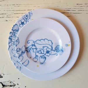 Set of 4 Marie Antoinette Blue Side Plates