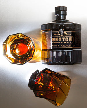 Set of 2 Handblown Sexton Amber Maxid Tumblers