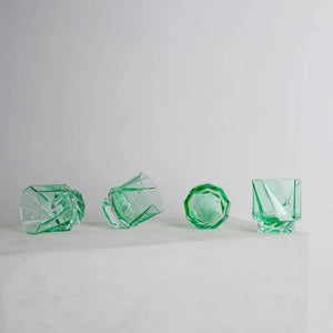 Set of 2 Handblown Tinted Green Maxid Tumblers