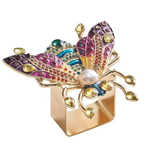 Set of 4 Glam Fly Napkin Rings