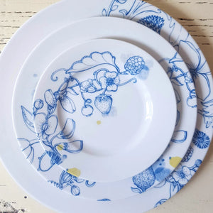 Set of 4 Marie Antoinette Blue Dinner Plates