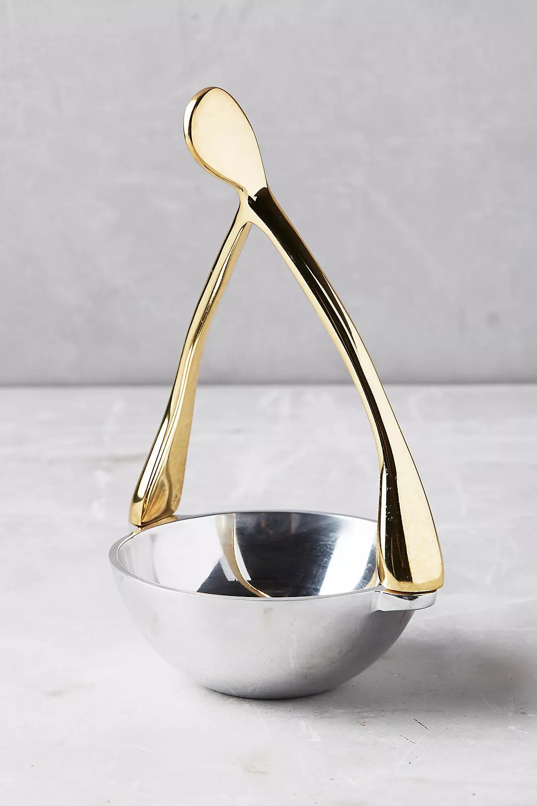 Silver and Gold Finish Wishbone Nut Dish