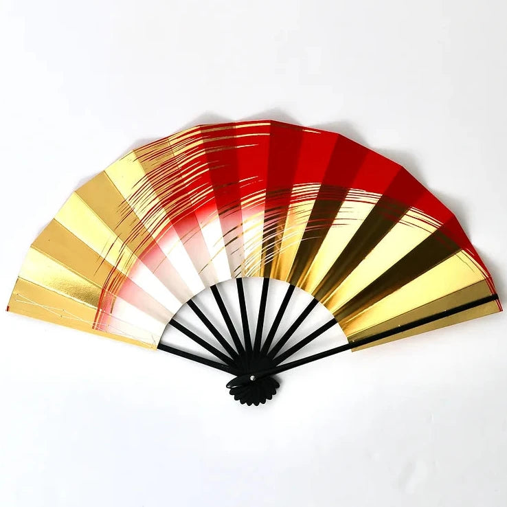 Japanese Traditional Dance Decor Red & Gold Fan