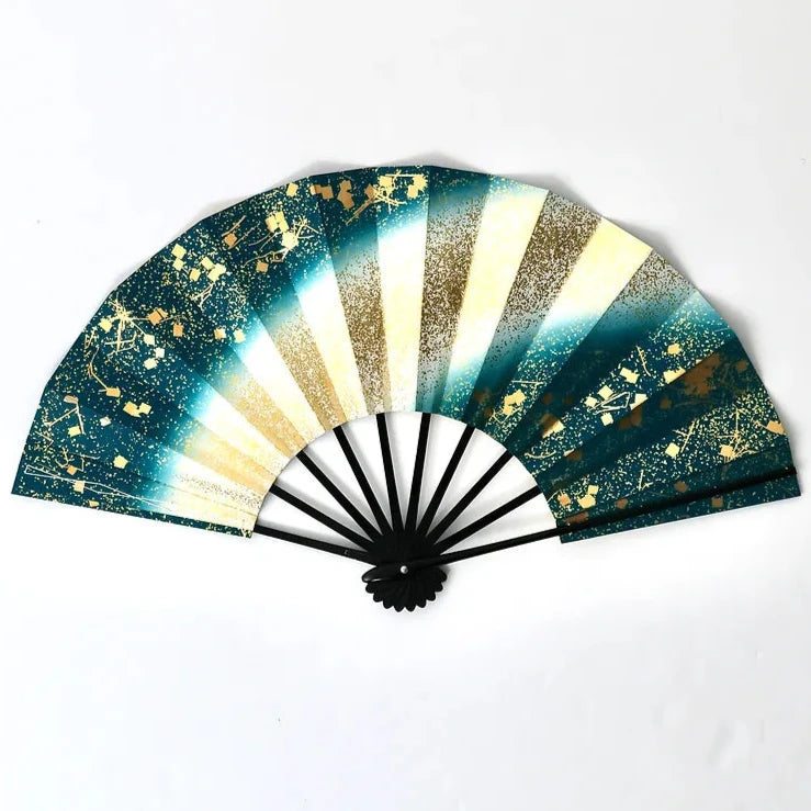 Japanese Traditional Dance Decor Turquoise Fan