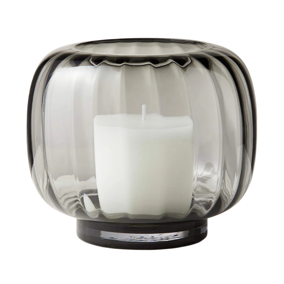 Grey Handblown Candle Holder