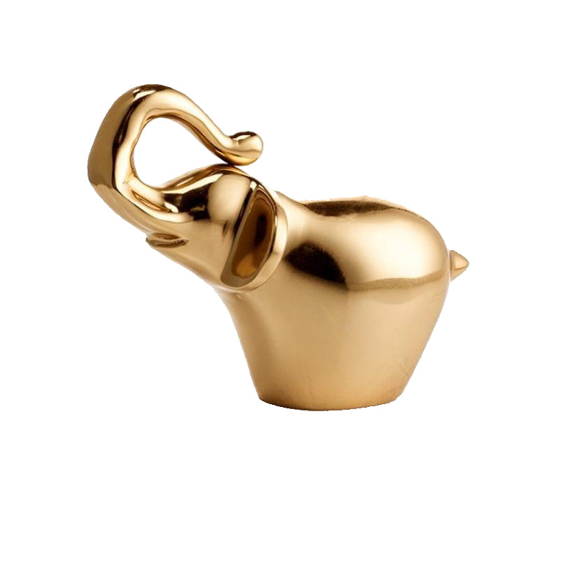 Gold Finish Elephant Symbol Decor Object