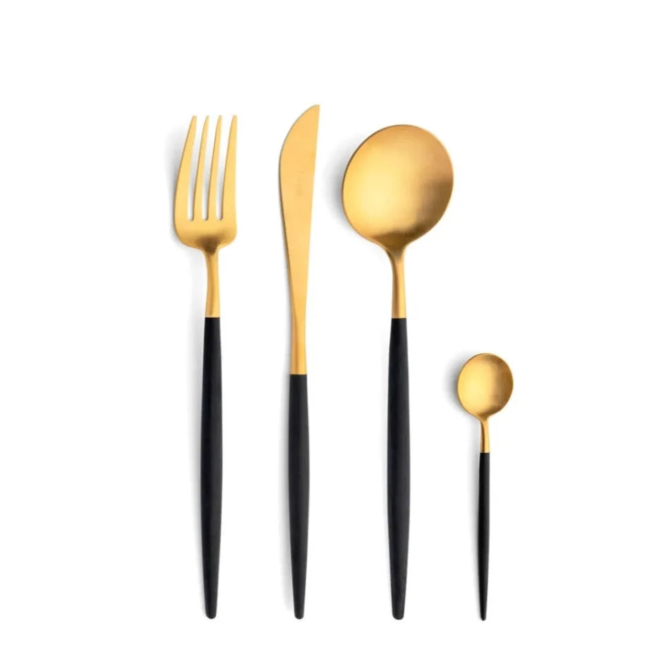 24 Piece Gold Plated Cutipol Flatware