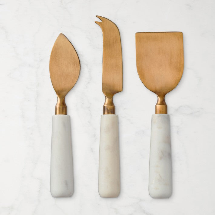 3 Piece Marble Cheese Knives Set