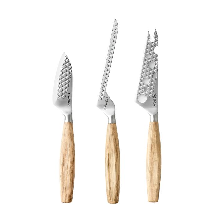 3 Piece Oak Wood Cheese Knives Set