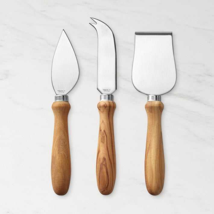 3 Piece Olivewood Cheese Knives Set