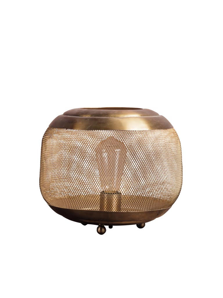 Table Lamp Ball Golden Mesh