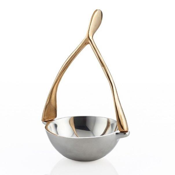Silver and Gold Finish Wishbone Nut Dish