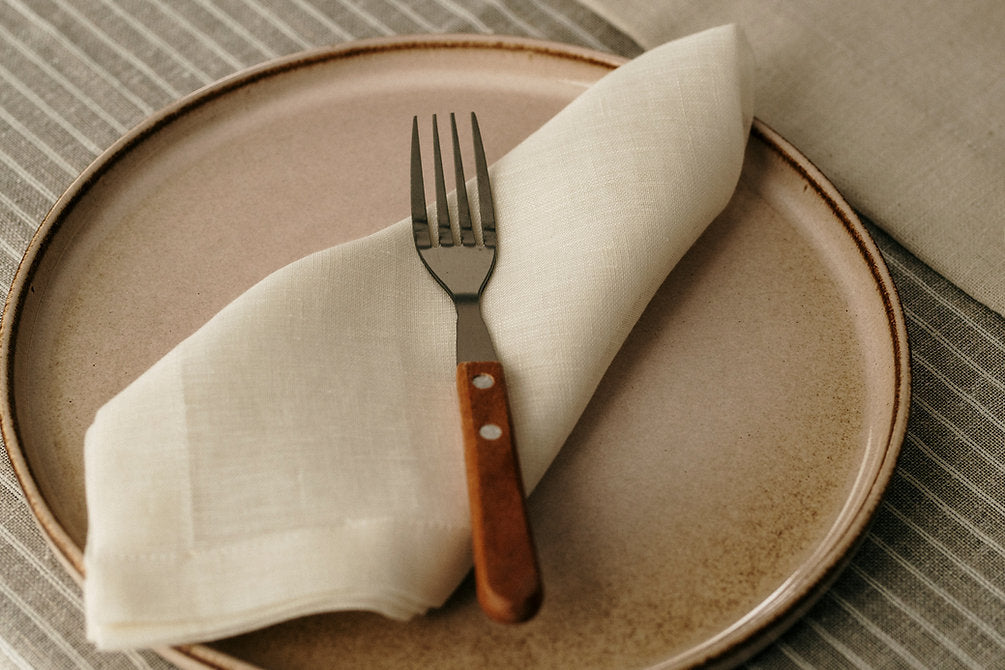 white linen napkin