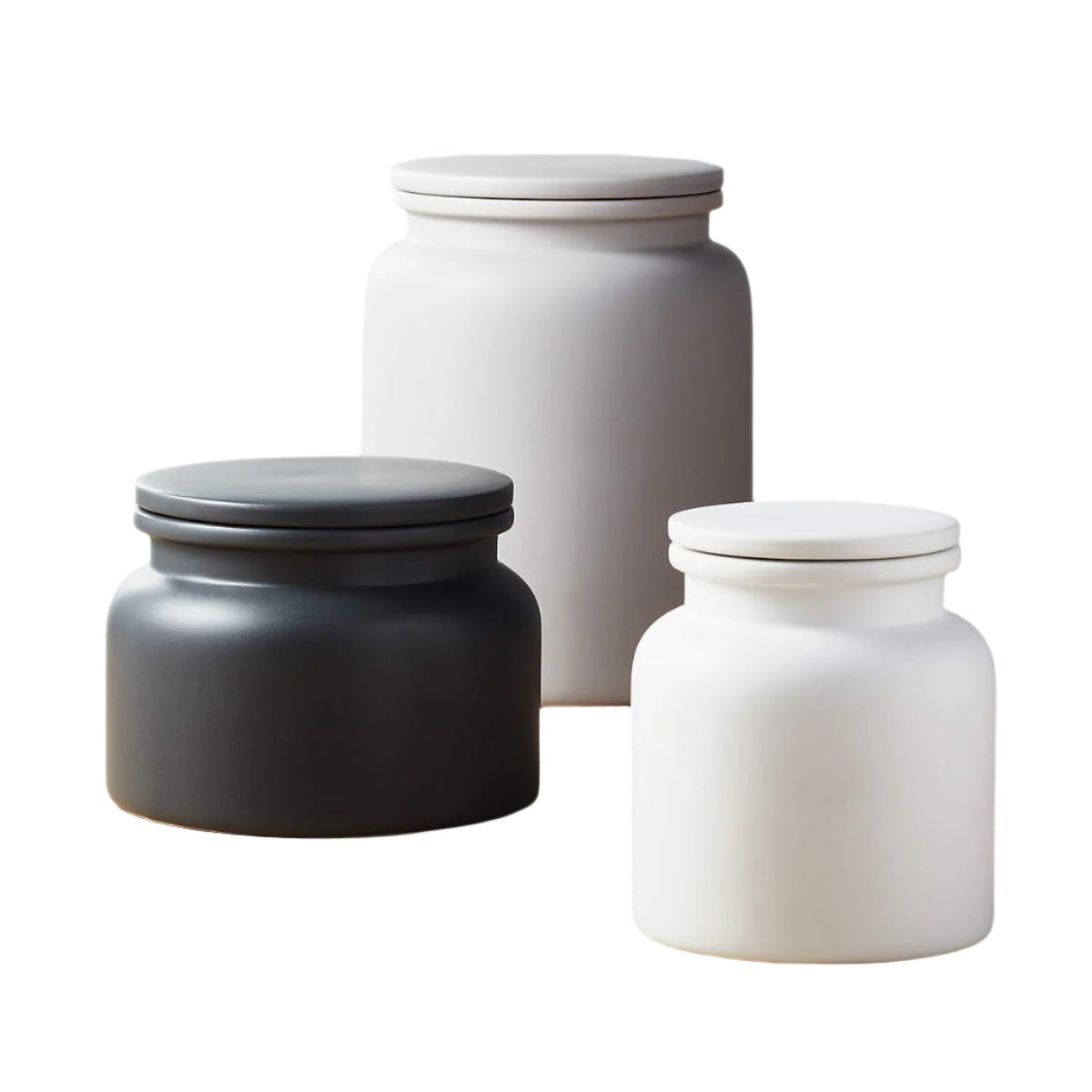 Set of 3 Stoneware Pet Canisters