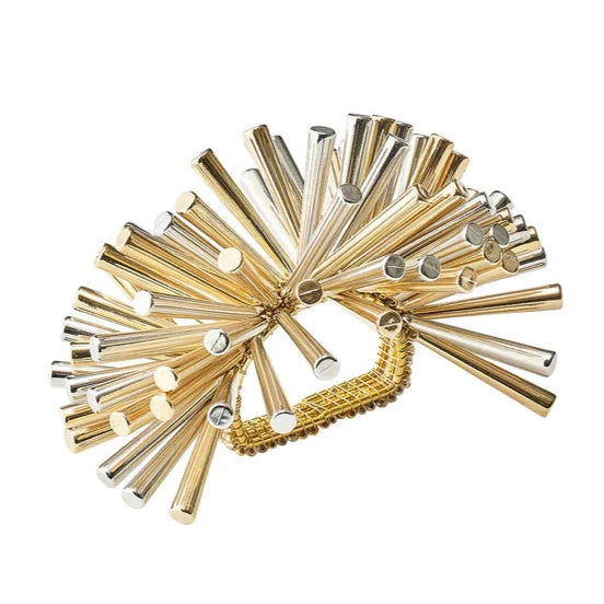 Set of 4 Gold and Silver Sprawl Napkin Rings