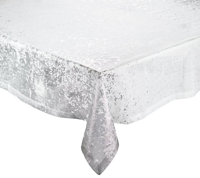 Shine Tablecloth in White &amp; Silver