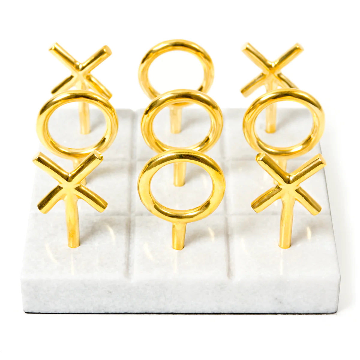 Gold & White Acrylic Tic-Tac-Toe