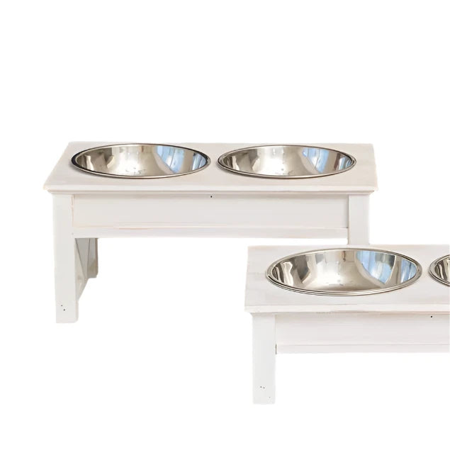 Elevated White Pet Bowl
